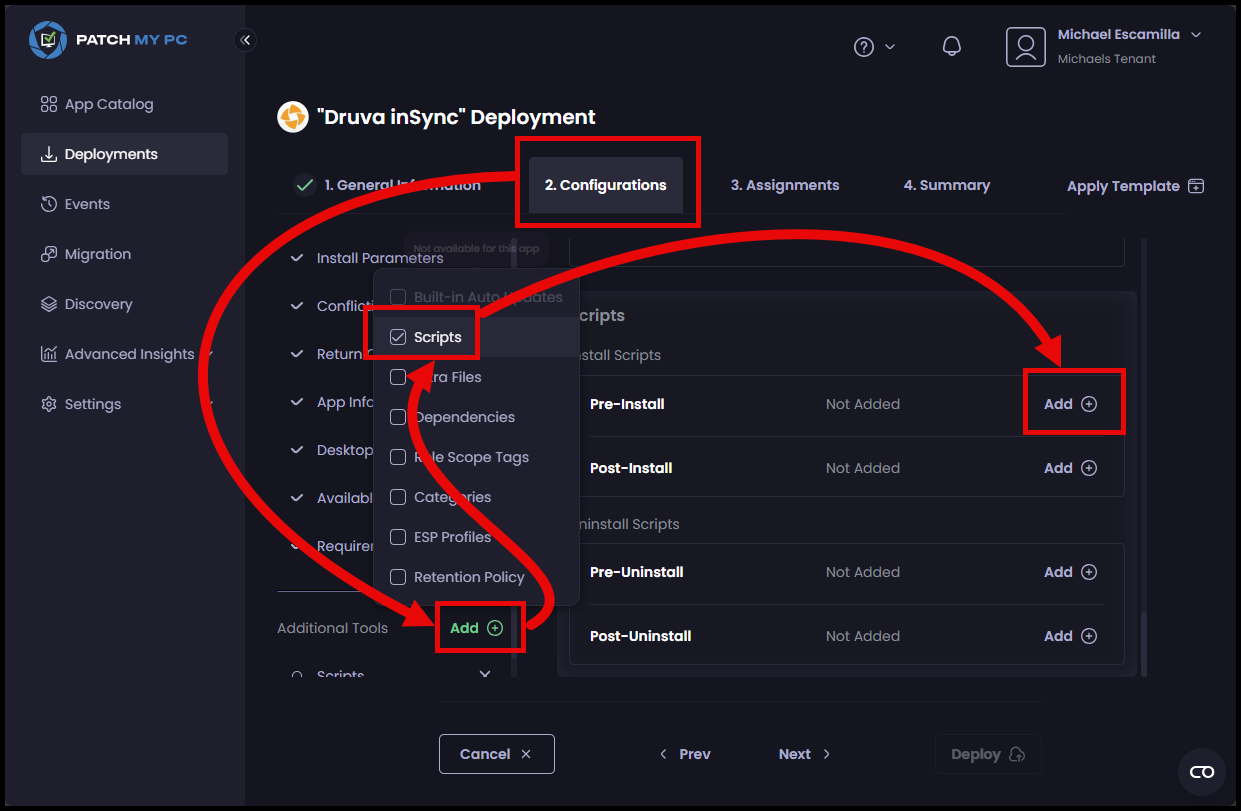 Druva inSync add Pre-Script