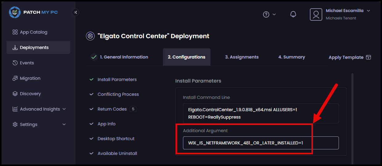 Patch My PC Cloud deployment configuration example