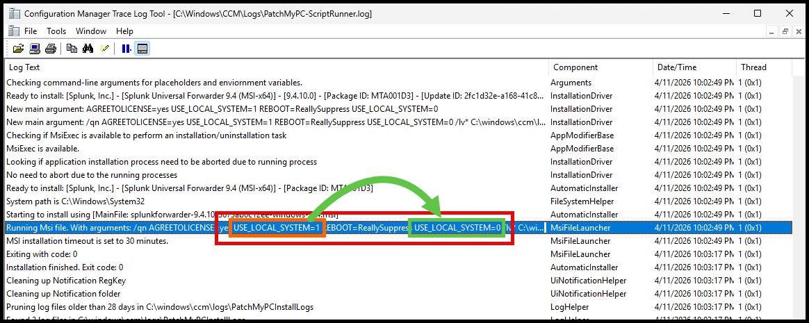 Splunk Universal Forwarder ScriptRunner Log