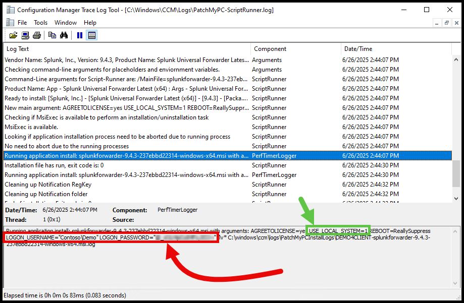 Splunk Universal Forwarder ScriptRunner Log with Service Account
