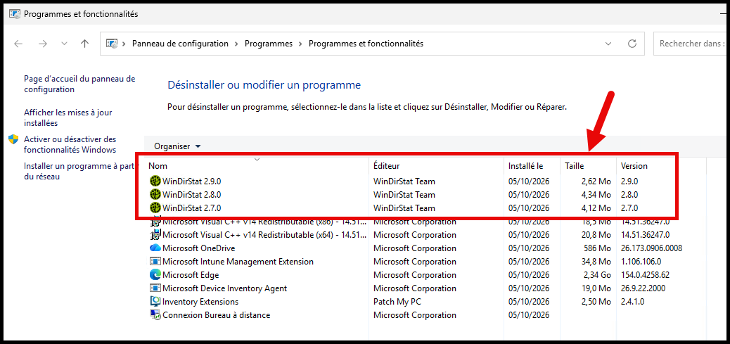 WinDirStat MSI Multiple Versions Installed