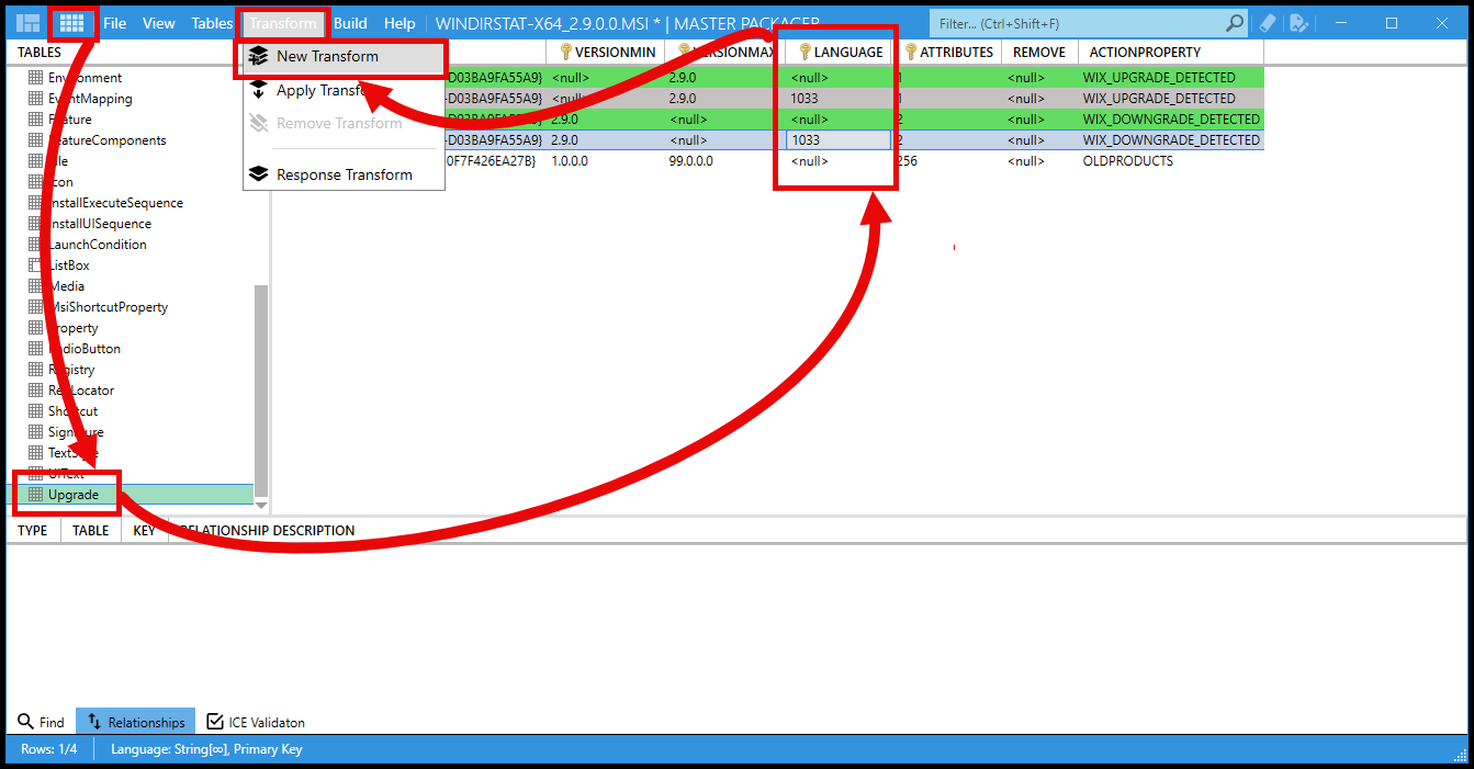 Master Packager Creating MST Transform