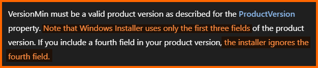 Upgrade Table VersionMin