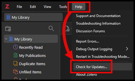 Check for Updates disabled