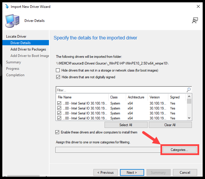 Import Drivers Step 5