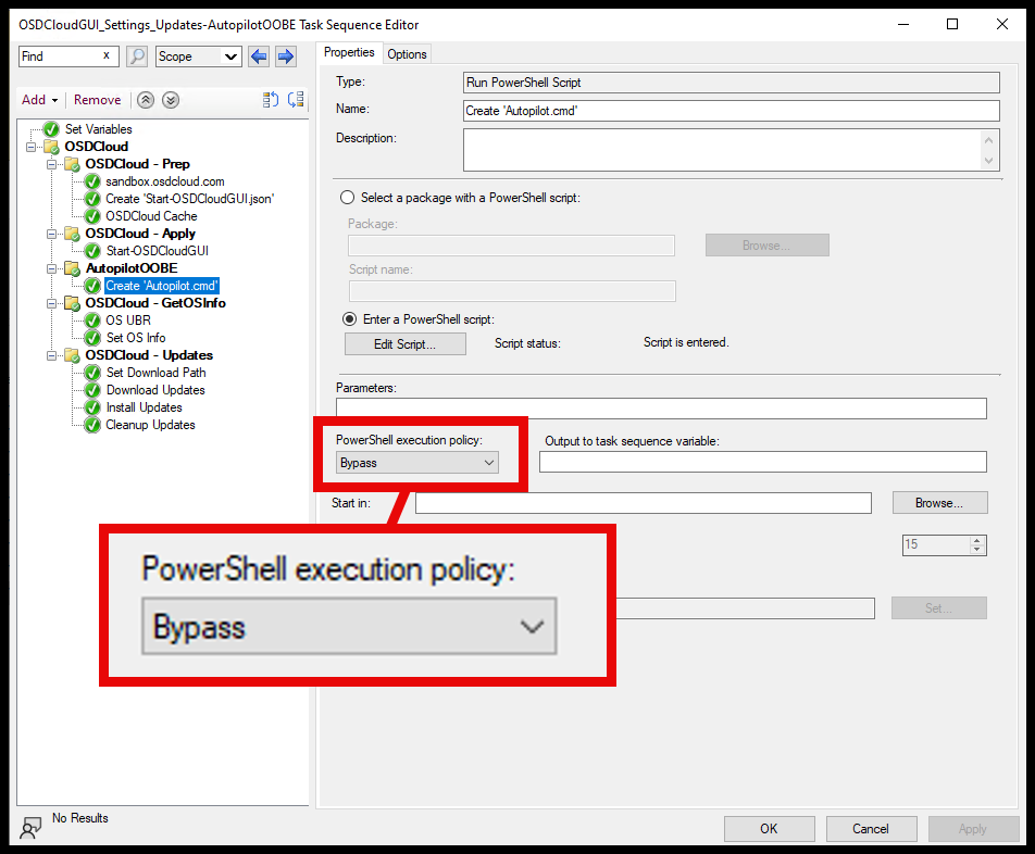 Set the TS Step Execution Policy