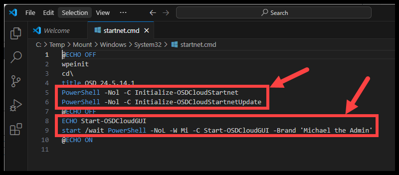 Startnet.cmd File Location