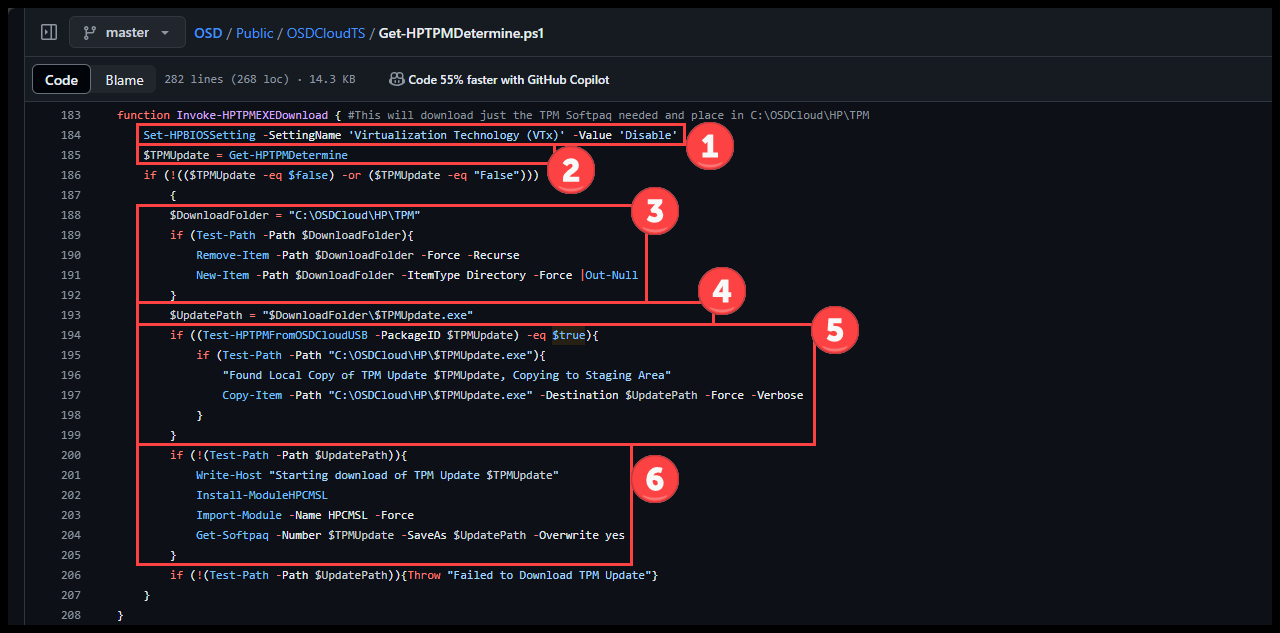 Invoke-HPTPMEXEDownload Function