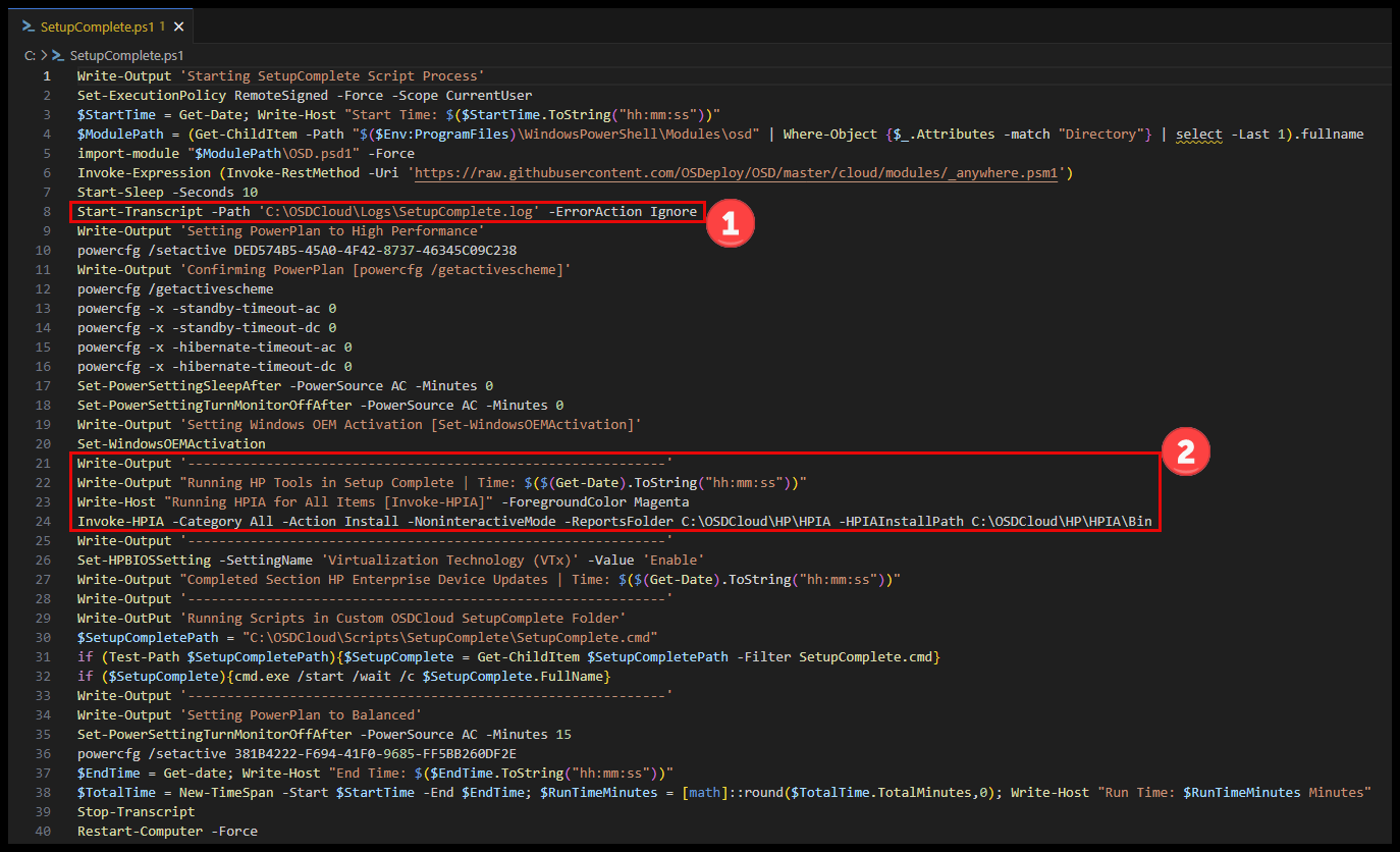 SetupComplete.ps1 File