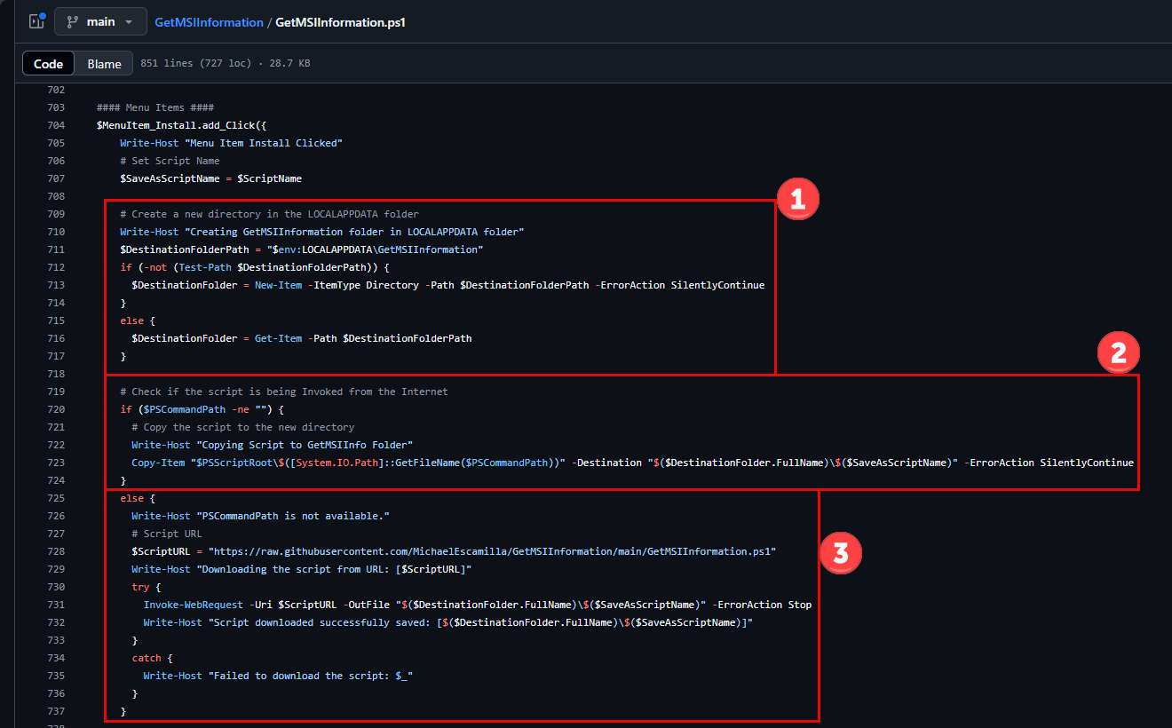 GetMSIInformation Install Event