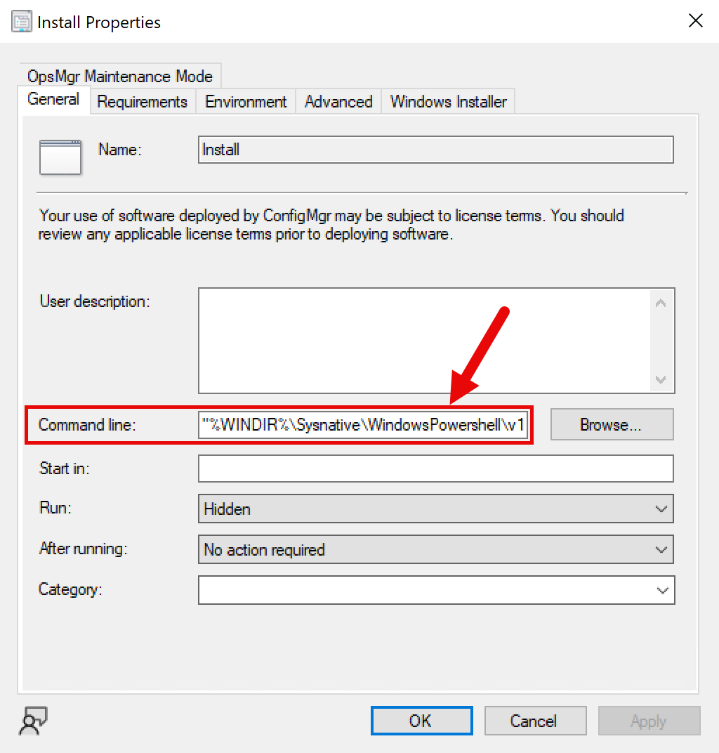 Configuration Manager Program Command line