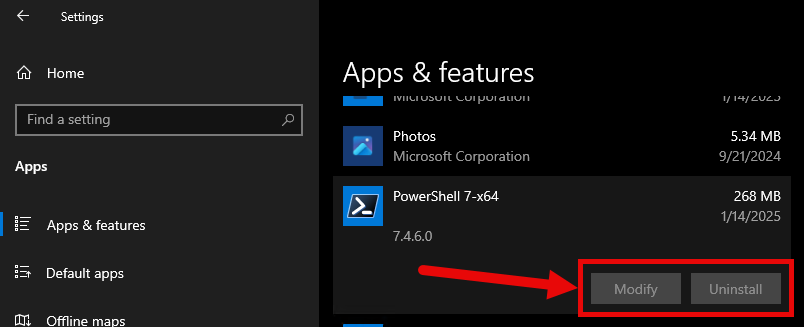 MSI Silent Install example with ARPNOREMOVE=1 Apps and Features