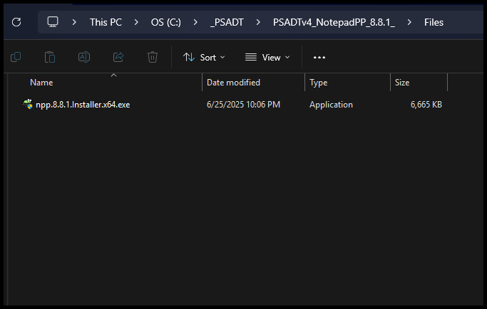 PSADTv4 Notepad++ package - Files Folder