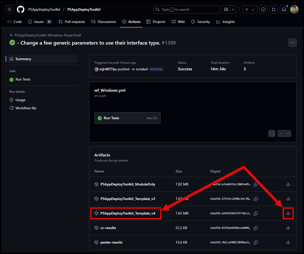 Downloading the PSAppDeployToolkit v4 Template