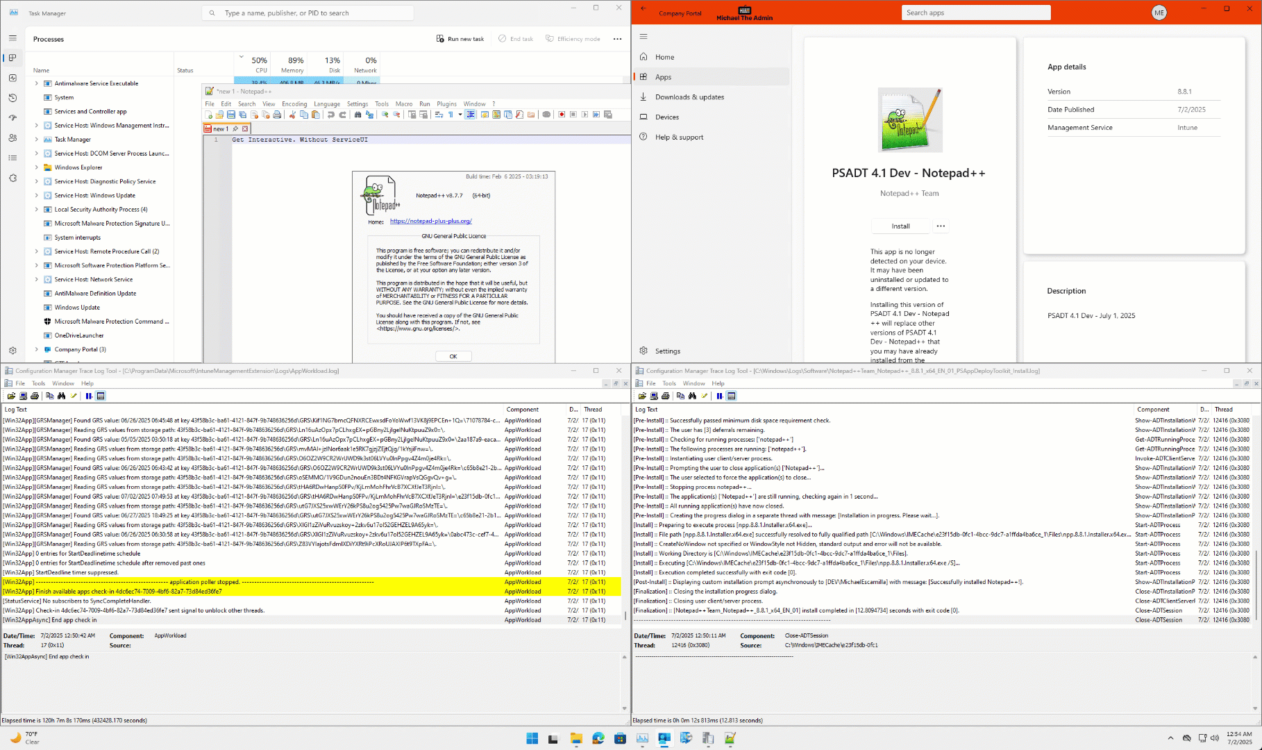 PSADT 4.1 deployment Demo Gif