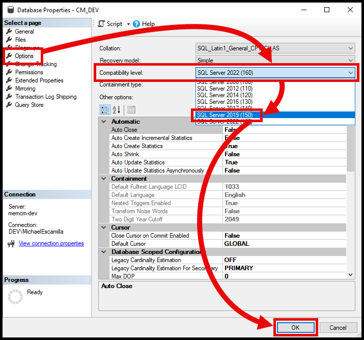 Change Compatibility Level