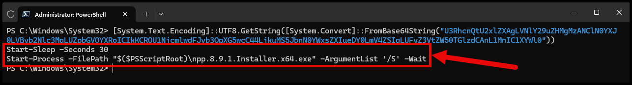 Decoded install script content